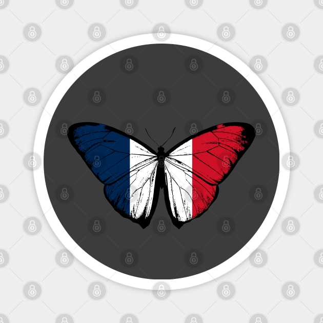 Vintage France Butterfly Moth | Pray For France and Stand with France Magnet by Mochabonk